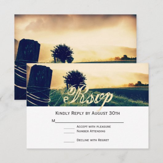 RSVP-kaarten voor veldhechting na huwelijk RSVP Kaartje (Voorkant / Achterkant)