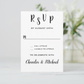 RSVP-kaarten voor weddenschap met paar namen toevo RSVP Kaartje (Staand voorkant)