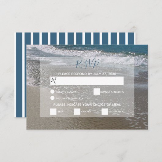 RSVP-kaarten voor zeestralen en zand bruiloft RSVP Kaartje (Voorkant / Achterkant)