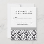 RSVP-kaarten voor zwarte en witte bruiloft RSVP Kaartje (Voorkant)