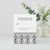 RSVP-kaarten voor zwarte en witte bruiloft RSVP Kaartje (Staand voorkant)