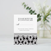 RSVP-kaarten voor zwarte en witte bruiloft RSVP Kaartje (Staand voorkant)