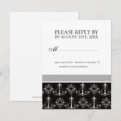RSVP-kaarten voor zwarte en witte bruiloft RSVP Kaartje (Voorkant / Achterkant)