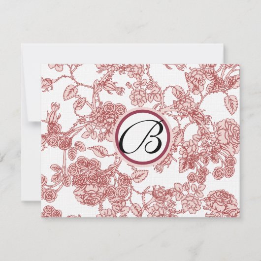 RSVP-kaarten — zwarte Rozen — rode sierstrip — gev RSVP Kaartje (Voorkant)