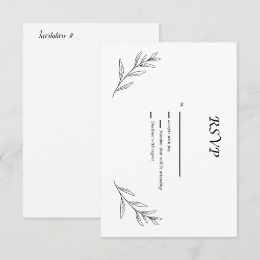 RSVP  KAARTJE (Voorkant / Achterkant)