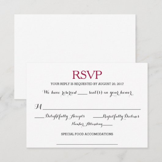 RSVP KAARTJE (Voorkant / Achterkant)