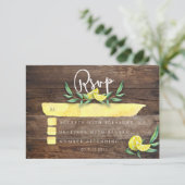 RSVP KAARTJE | Rustic Wood Lemon Waterverf Wedding (Staand voorkant)