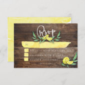 RSVP KAARTJE | Rustic Wood Lemon Waterverf Wedding (Voorkant / Achterkant)