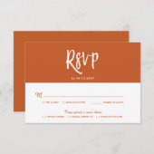 RSVP-kalligrafie Terracotta Script Style ReAntwoor Kaart (Voorkant / Achterkant)