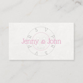 RSVP  kant en roze naaigkaart Informatiekaartje