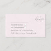 RSVP  kant en roze naaigkaart Informatiekaartje (Achterkant)