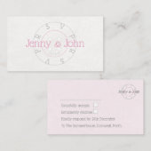 RSVP  kant en roze naaigkaart Informatiekaartje (Voorkant / Achterkant)