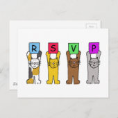 RSVP-katten Uitnodiging Briefkaart (Voorkant / Achterkant)