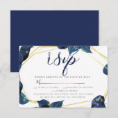 RSVP | Keuze uit maaltijd Modern Deep Indigo Blue Kaart (Voorkant / Achterkant)