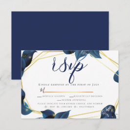 RSVP | Keuze uit maaltijd Modern Deep Indigo Blue  Kaart