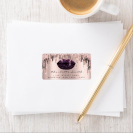 RSVP Kiss Roos Lippen Paarse Roos Glitter Make-up Etiket