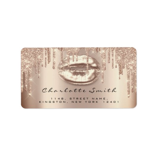 RSVP Kiss-Roos tilt weinig glitter Makeup-artiest Etiket (Voorkant)