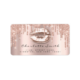 RSVP Kiss-Roos tilt weinig glitter Makeup-Logo Etiket