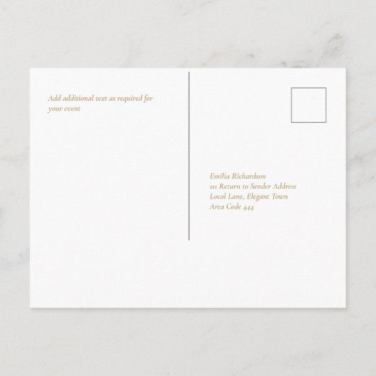 RSVP -  Klassiek Witte Goud Briefkaart (Achterkant)