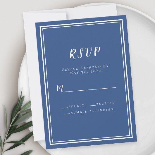 RSVP klassieke Blue Simple Chic Minimalist