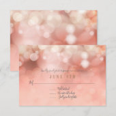 RSVP Kleurrijke pasta Bokeh Twinige lampjes Roze Kaartje (Voorkant / Achterkant)