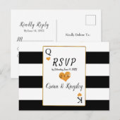 RSVP Koning & Koningin Kaarten met Zwarte & Witte (Voorkant / Achterkant)