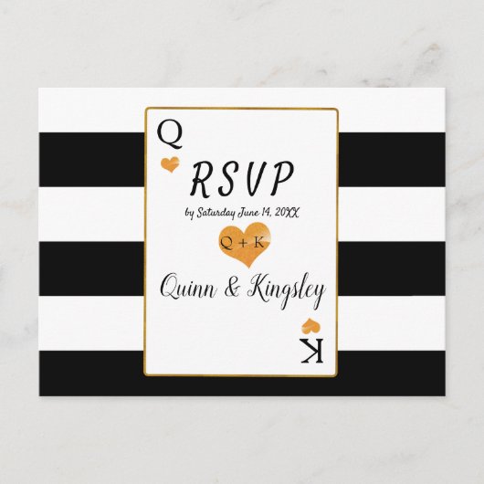 RSVP Koning & Koningin Kaarten met Zwarte & Witte (Voorkant)