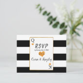 RSVP Koning & Koningin Kaarten met Zwarte & Witte (Staand voorkant)