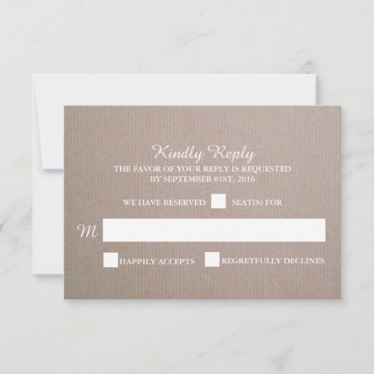 RSVP - kraft Wedding Rustic (Voorkant)