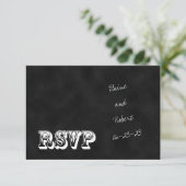 RSVP Krijtbord Stijl Bruiloft Uitnodiging Kaart (Staand voorkant)