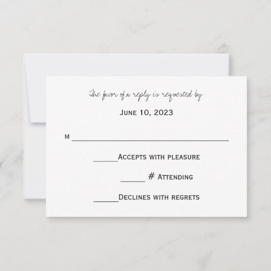 RSVP Krijtbord Stijl Bruiloft Uitnodiging Kaart (Achterkant)