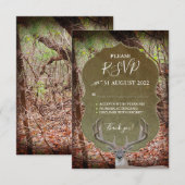 RSVP - landelijk Deer Hunter Wedding RSVP Kaartje (Voorkant / Achterkant)
