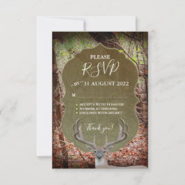 RSVP - landelijk Deer Hunter Wedding RSVP Kaartje