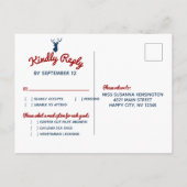 RSVP - landelijke bergbeklimmer - weddenschap Uitnodiging Briefkaart (Achterkant)