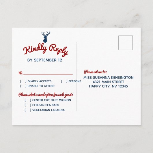 RSVP - landelijke bergbeklimmer - weddenschap Uitnodiging Briefkaart (Achterkant)