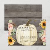 RSVP Landelijke Zonnebloem en Bloemenkrans Houten  Kaart (Voorkant / Achterkant)