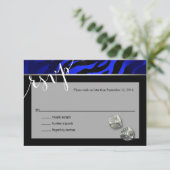 RSVP Las Vegas Art Deco Zebra | zwarte blauwe zilv (Staand voorkant)