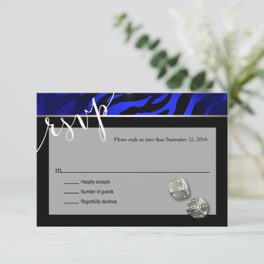 RSVP Las Vegas Art Deco Zebra | zwarte blauwe zilv (Staand voorkant)