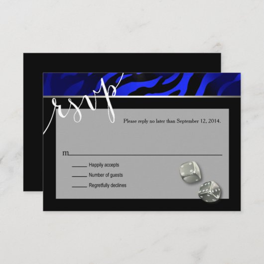 RSVP Las Vegas Art Deco Zebra | zwarte blauwe zilv (Voorkant / Achterkant)