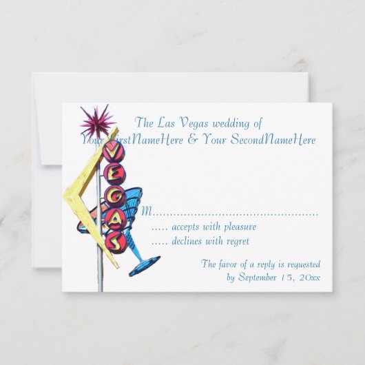 RSVP Las Vegas Celebrations Neon Sign (Voorkant)