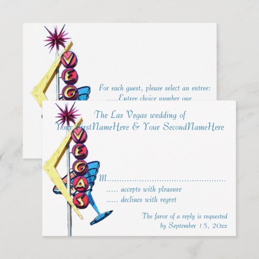 RSVP Las Vegas Celebrations Neon Sign (Voorkant / Achterkant)