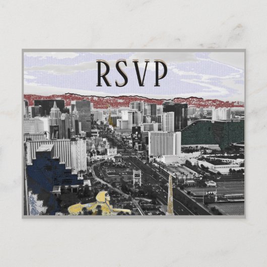 RSVP Las Vegas Event Modern Uitnodiging Briefkaart (Voorkant)