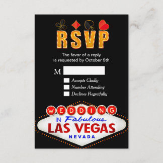 RSVP Las Vegas Sign Weddenschap Neon Light Reply C Kaartje