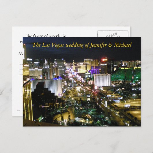 RSVP Las Vegas Wedding Guest Response Uitnodiging Briefkaart (Voorkant / Achterkant)