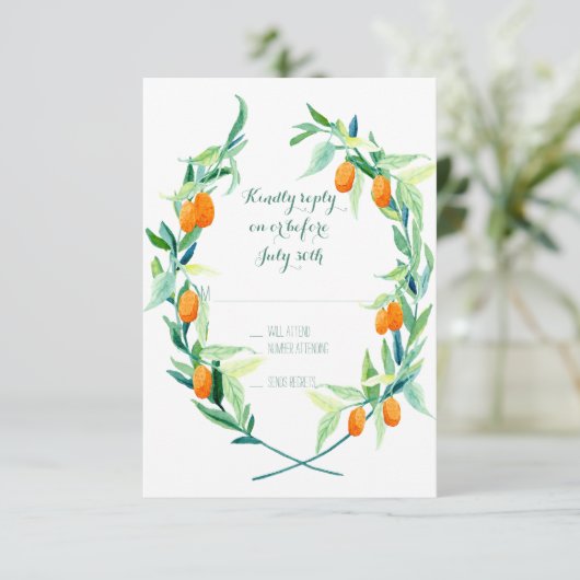 RSVP Laurel Wreath Kumquat Branch Modern Simple (Staand voorkant)
