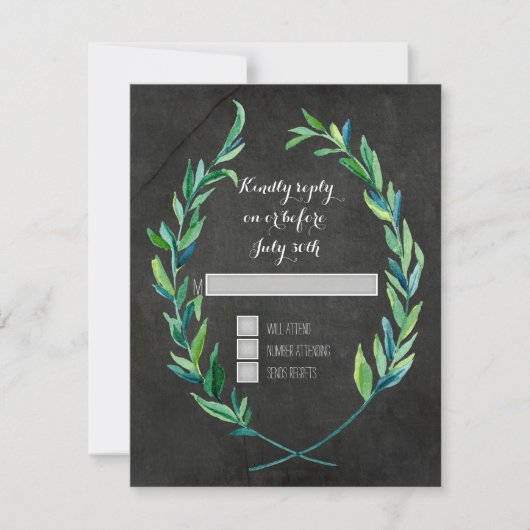RSVP Laurel Wreath Olive Leaf Branch Chalkboard (Voorkant)