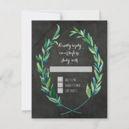 RSVP Laurel Wreath Olive Leaf Branch Chalkboard Kaartje