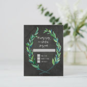 RSVP Laurel Wreath Olive Leaf Branch Chalkboard Kaartje (Staand voorkant)