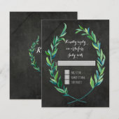 RSVP Laurel Wreath Olive Leaf Branch Chalkboard Kaartje (Voorkant / Achterkant)