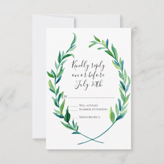 RSVP Laurel Wreath Olive Leaf Branch Modern Simple (Voorkant)